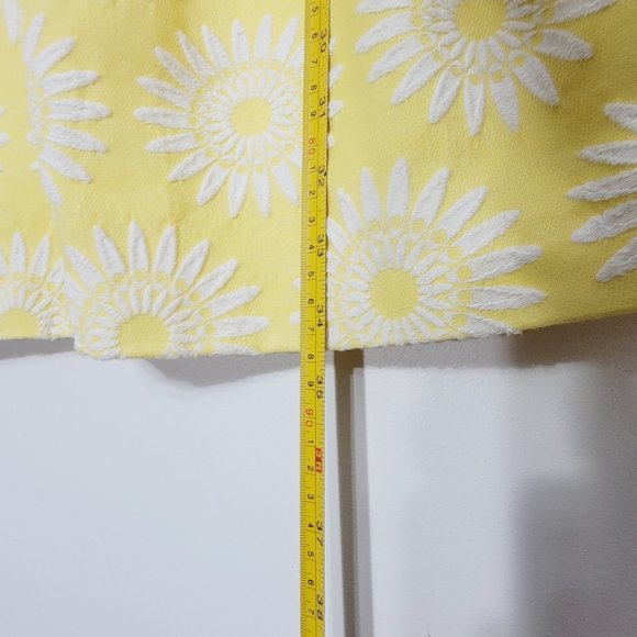 Tori Richard Yellow White Floral Fit & Flare Mini Dress Pocket Cotton Blend Sz 4 - Picture 11 of 13